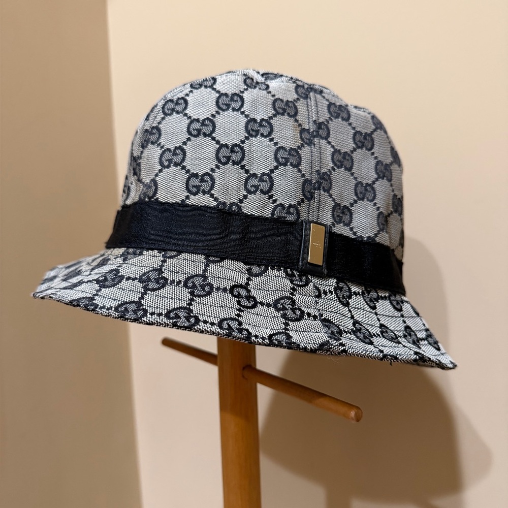 Gucci Gray GG Monogrammed Canvas Hat